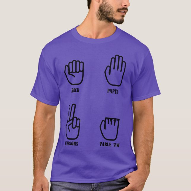 T-shirt pierre feuille ciseaux scie sur table ami (Devant)