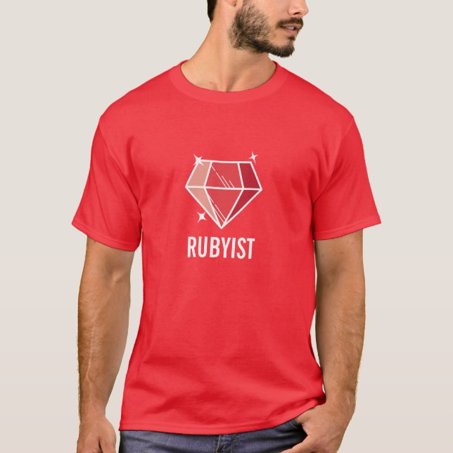T-shirt Pierre gemme rouge rouge Rubyist (Devant)