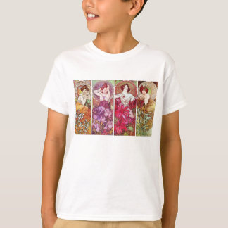 T-shirt Pierres précieuses et fleurs, Alphonse Mucha