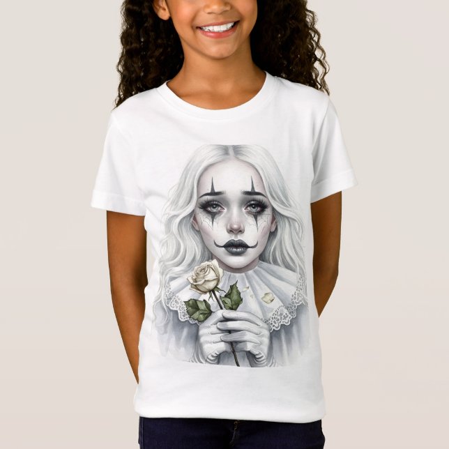 T-Shirt Pierrot à la rose blanche (Devant)