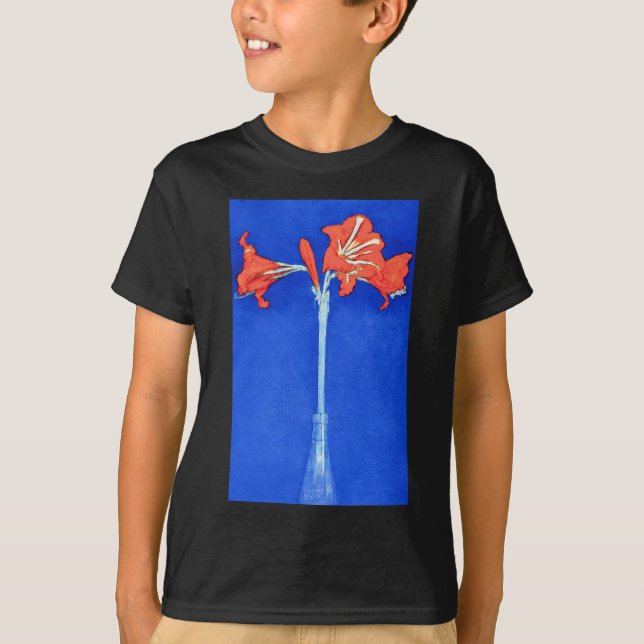 T-shirt Piet Mondrian - Amaryllis Peinture aux Fleurs (Devant)