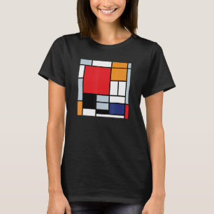 T-shirt Piet Mondrian - Composition avec grand plan rouge