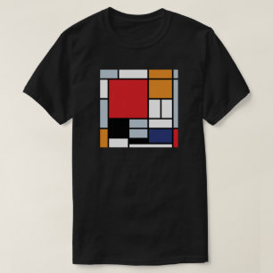 T-shirt Piet Mondrian - Composition avec grand plan rouge