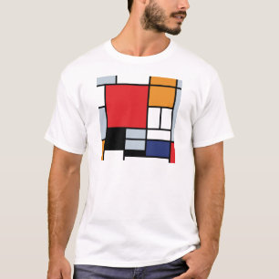 T-shirt Piet Mondrian - Composition avec un grand plan rou