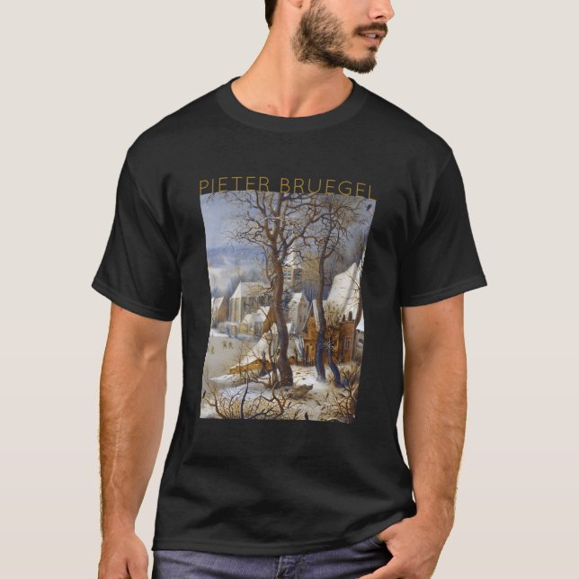 T-shirt Pieter Bruegel L'Ancien - Paysage D'Hiver Avec B (Devant)