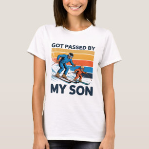 T-shirt Piétiné par mon fils Drôle de ski pour la famille