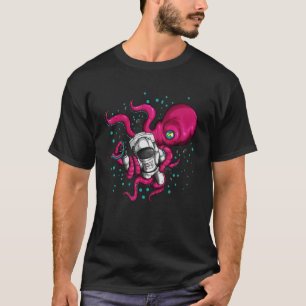 T-shirt Pieuvre Alien Tient Astronaute Cosmonaute Poisson 