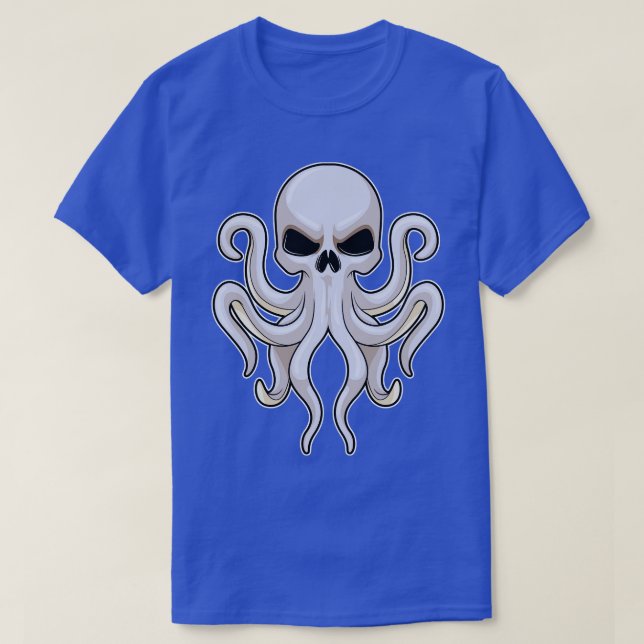 T-shirt Pieuvre avec 8 bras Crâne (Design devant)