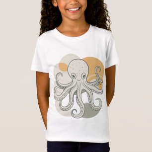 T-Shirt Pieuvre caricaturale. poulpe de mer