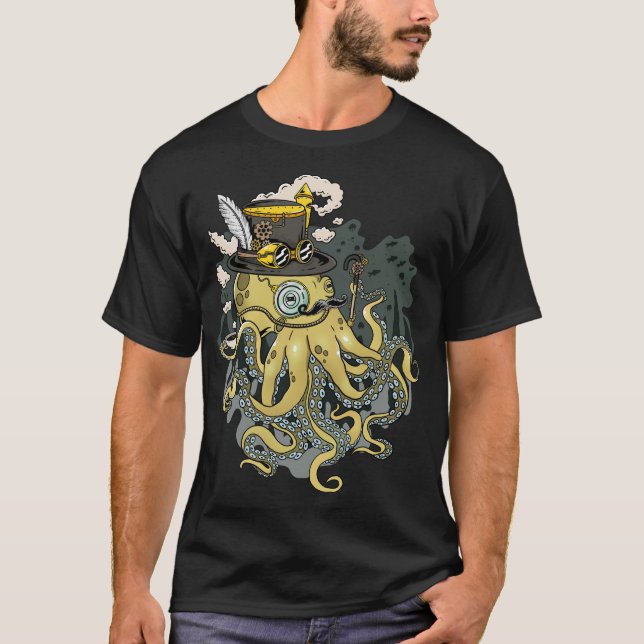 T-shirt Pieuvre de Steampunk : Libérer l'océanique mécaniq (Devant)
