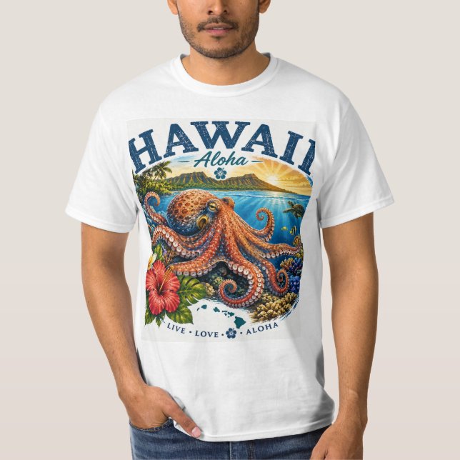 T-shirt Pieuvre d'Hawaï (Devant)