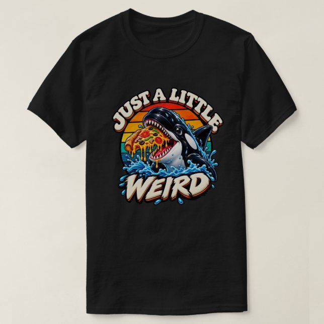 T-shirt Pieuvre drôle mangeant une pizza (Design devant)
