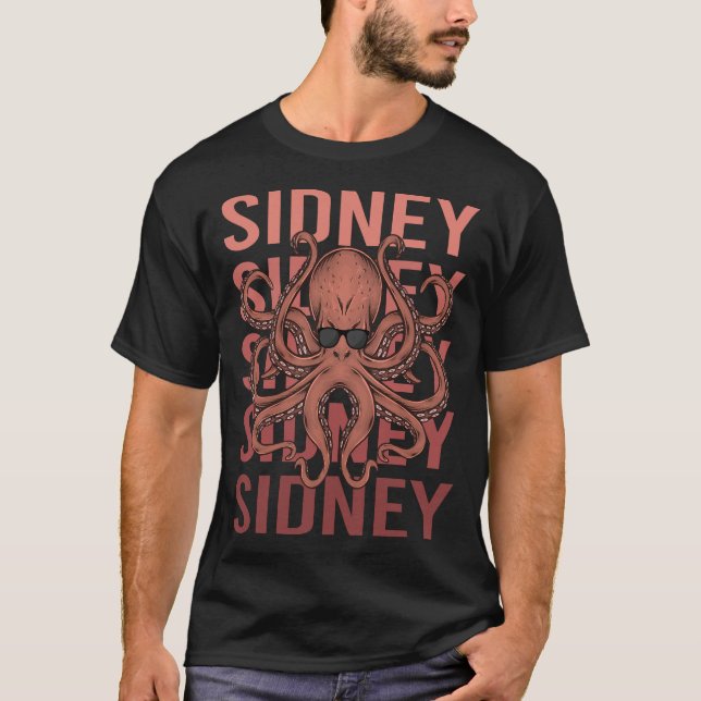 T-shirt Pieuvre drôle Sidney (Devant)