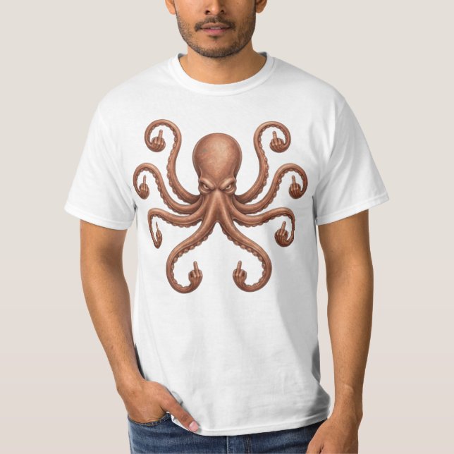 T-shirt Pieuvre en colère (Devant)