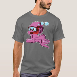 T-shirt Pieuvre en plongeur avec tuba