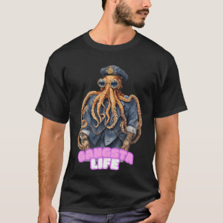 T-shirt Pieuvre Gangsta Life rétro