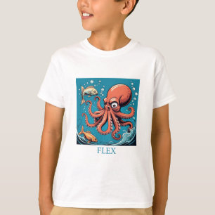 T-shirt Pieuvre giflant un poisson, Flex