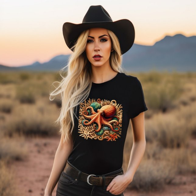 T-shirt Pieuvre jouant de la batterie dans l'océan (Créateur téléchargé)