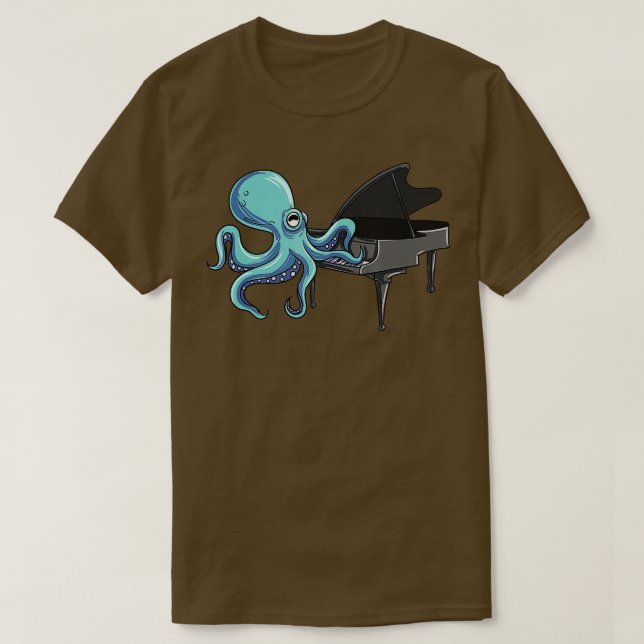 T-shirt Pieuvre Jouant Piano Squid (Design devant)