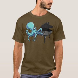 T-shirt Pieuvre Jouant Piano Squid
