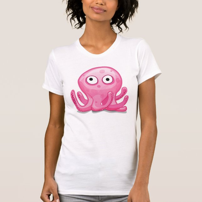 T-shirt pieuvre rose (Devant)