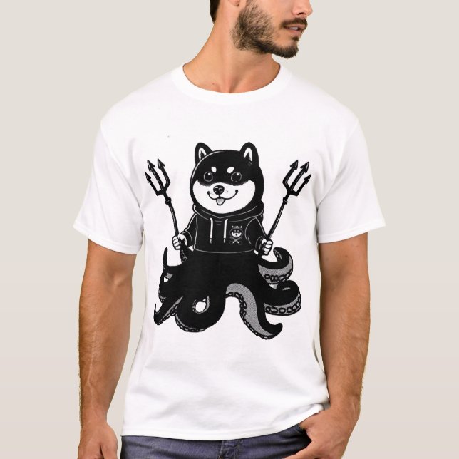 T-shirt Pieuvre Shiba Inu (Devant)