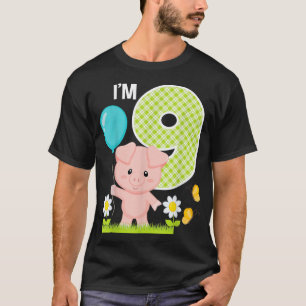 T-shirt Pig 9th Birthday Toddler 9 Year Old Birthday Boy P