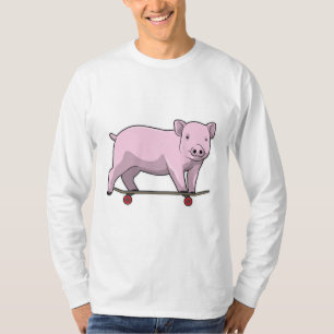 T-shirt Pig as skater avec skate