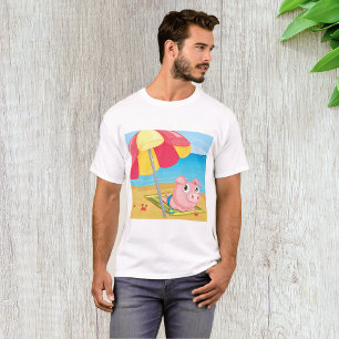 T-shirt Pig At The Beach Mens