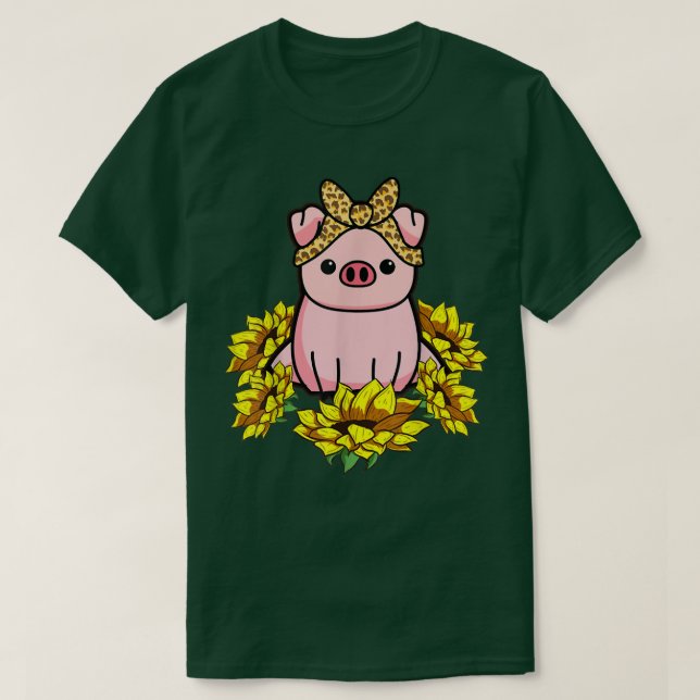 T-shirt Pig Bandana Sunflower (Design devant)