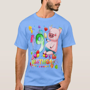T-shirt Pig Birthday Party 19 Year Old Boy 19th Pig Birthd