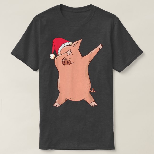 T-shirt Pig Dabbing Dab Dance Christmas Piglet  (Design devant)