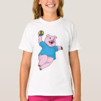 Pig en tant que joueur de handball avec Handball