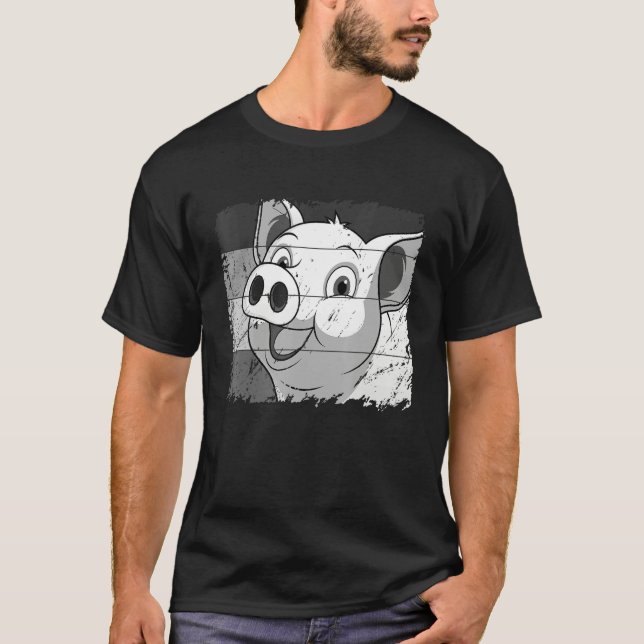 T-shirt Pig Face, Animal Lover For Men Women, Farming Farm (Devant)