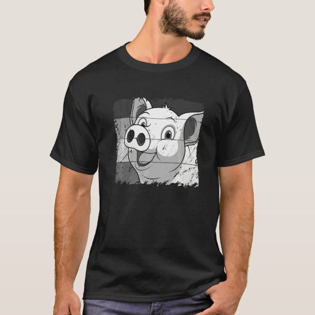T-shirt Pig Face, Animal Lover For Men Women, Farming Farm (Devant)