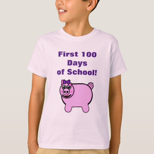 T-shirt Pig farci de filles les 100 premiers jours de l'éc (Devant)