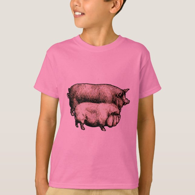 T-shirt Pig Farm Pays Antique Illustration Art (Devant)