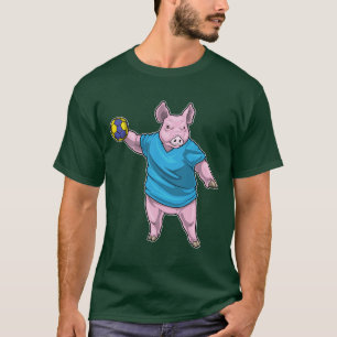 T-shirt Pig Handball player Handball