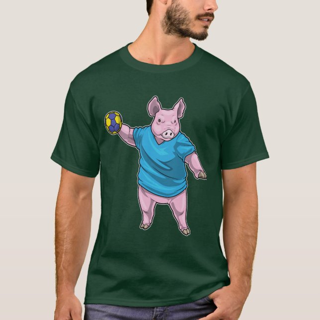 T-shirt Pig Handball player Handball (Devant)