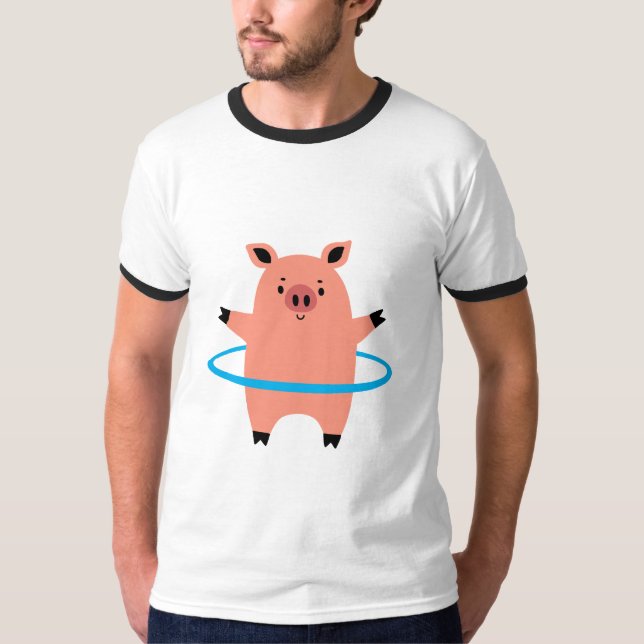 T-shirt Pig Hula Hoop (Devant)