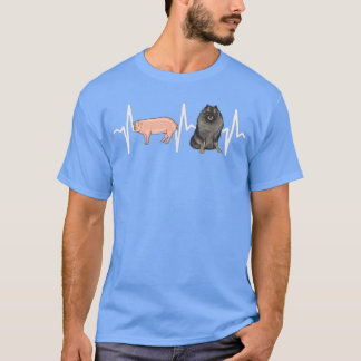 T-shirt Pig Keeshond Heartbeat Dog Lover 