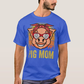 T-shirt Pig Mom Retro Vintage Lunettes de soleil Cool Boar