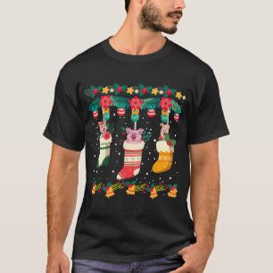 T-shirt Pig Noël Stocks X-mas Lumières Pyjama Correspondan