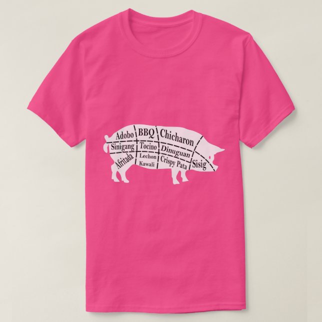 T-shirt Pig Parts Alimentation philipino BBQ Pinoy Adobo P (Design devant)