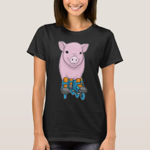 T-shirt Pig Patinage en ligne Patins à rouleaux