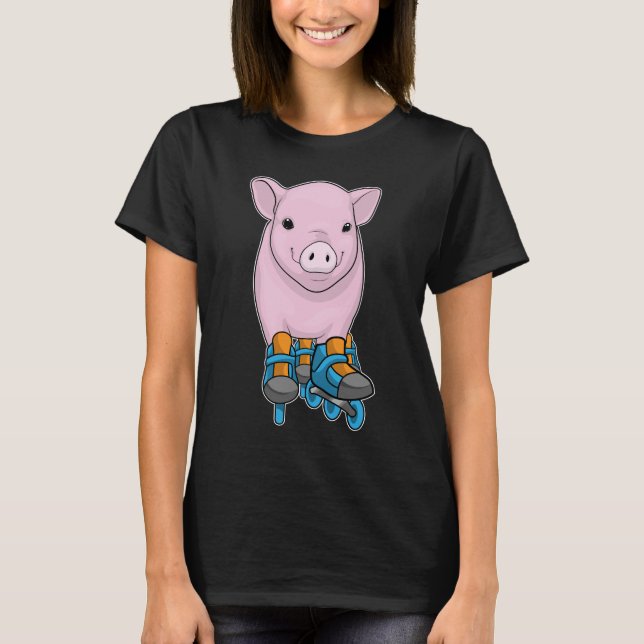 T-shirt Pig Patinage en ligne Patins à rouleaux (Devant)