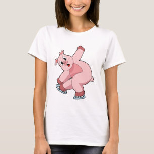 T-shirt Pig Patinage sur glace Patins sur glace