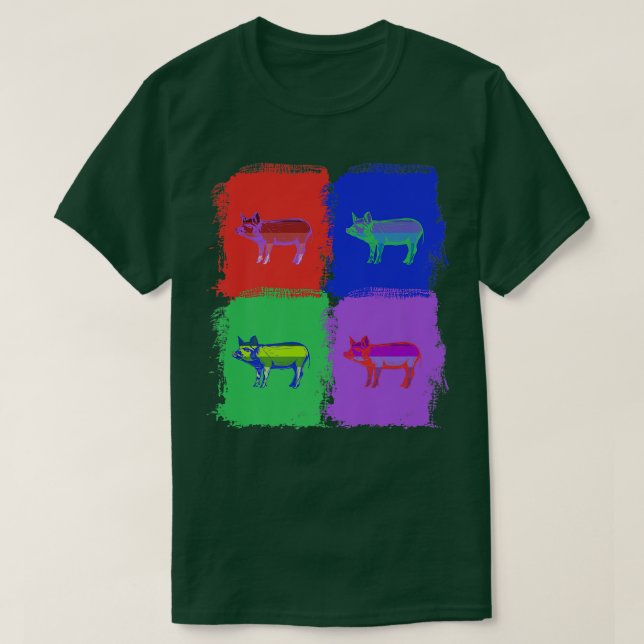 T-shirt pig pigs art pop  (Design devant)