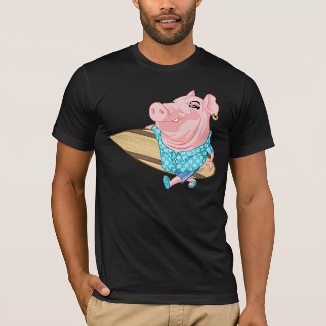 T-shirt Pig surfer (Devant)