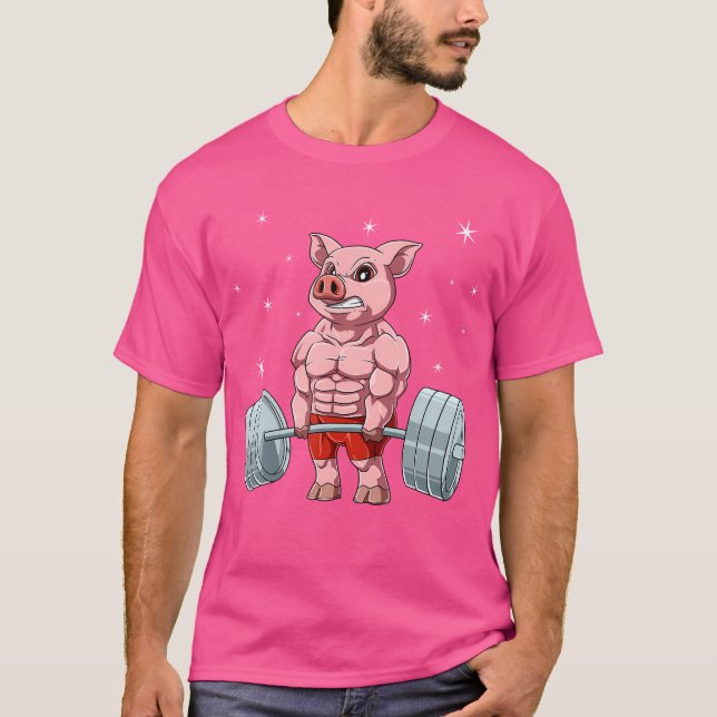 T-shirt Pig Weightlifting Fitness Gym For A Animal Lover (Devant)